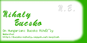 mihaly bucsko business card